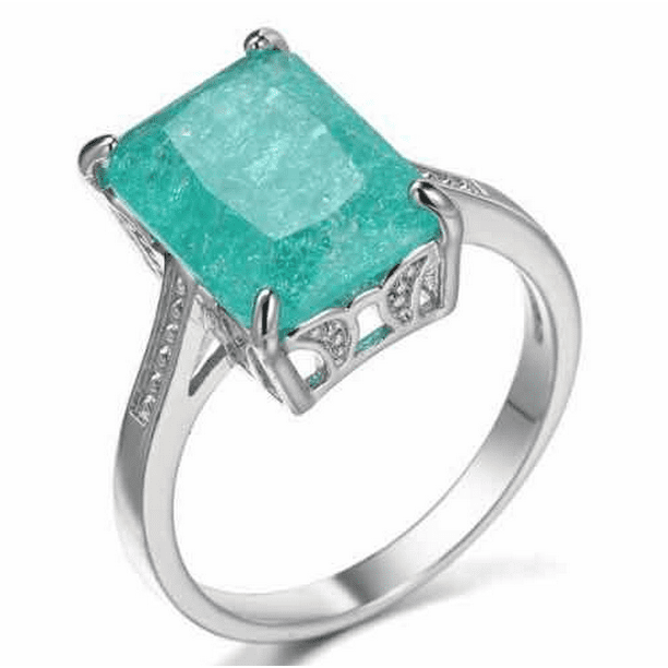 Gem Jewelers - Emerald Cut Gemstone Ring - Walmart.com - Walmart.com