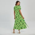 thumbnail image 2 of Clover And Hat St. Patrick'S Day Printed Short Sleeve Maxi Dress, Irish St. Patrick'S Day Fashion Summer Maxi Dress For Women, 2 of 4
