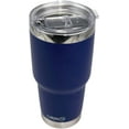 thumbnail image 2 of DRINCO 30 oz Stainless Steel Tumbler Double Walled Vacuum Insulated Mug With Spill Proof Lid, 2 Straws, For Hot & Cold Drinks, Blue, 2 of 5