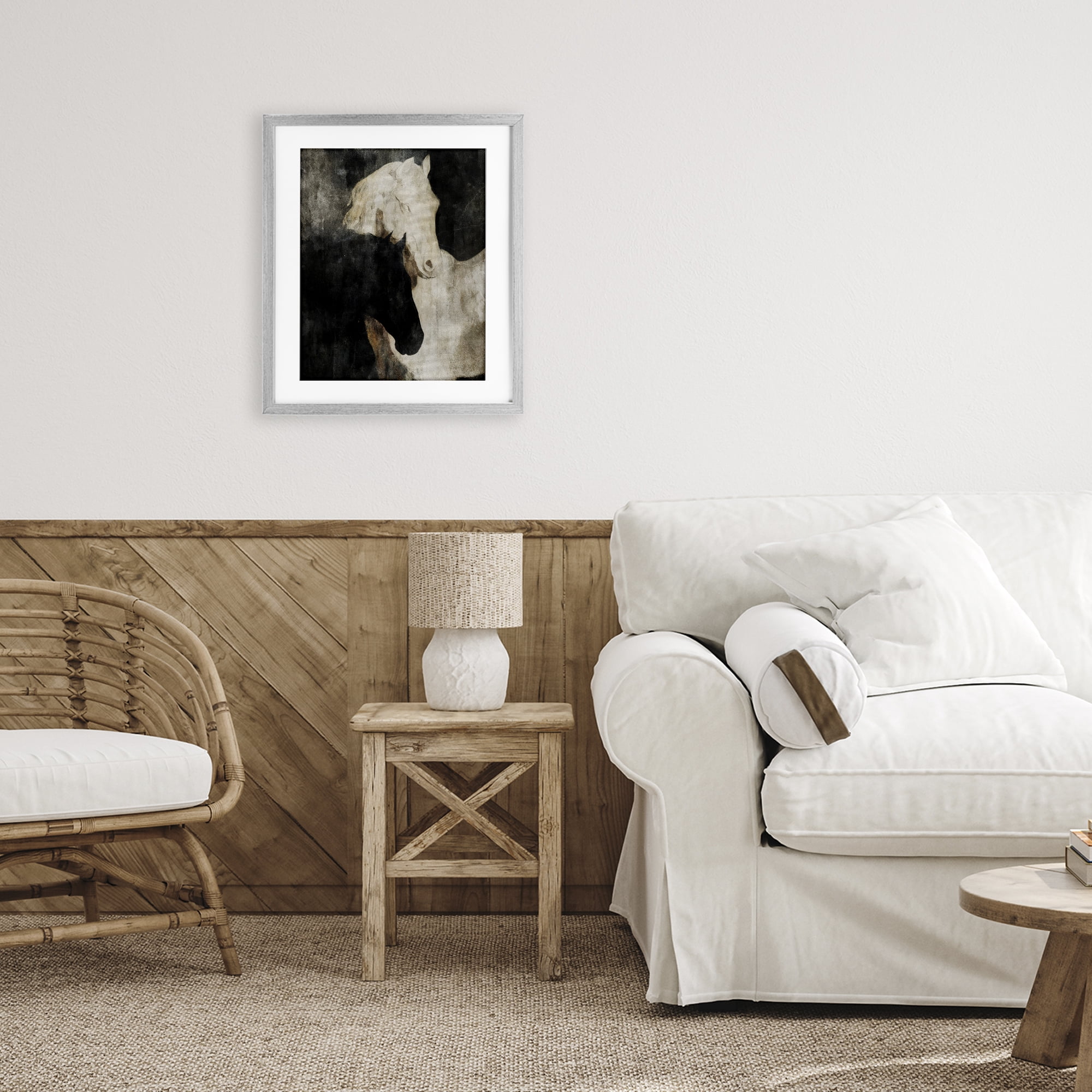 Stupell Industries Dual Spirit Horses Gray Framed Print Under Glass, design by Svetlana Aleynikova