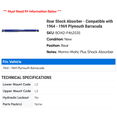 thumbnail image 2 of Rear Shock Absorber - Compatible with 1964 - 1969 Plymouth Barracuda 1965 1966 1967 1968, 2 of 2