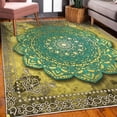 thumbnail image 3 of Ethnic Decorative Rug, Mystic Mandala Culture Karma Calmness and Harmony Boho Design, Quality Carpet for Bedroom Dorm and Living Room, 6 Sizes, Turquoise Beige, by Ambesonne, 3 of 4