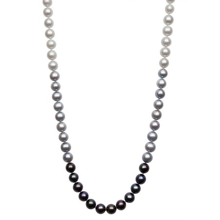 7.5-8.5mm Ombre Cultured Freshwater Pearl Sterling Silver Necklace, 18