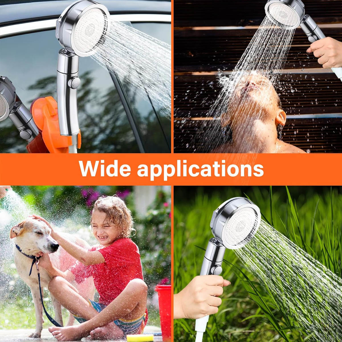 Petyoung Electric Camping Shower Kits, Rechargeable Portable Camping Shower for Outdoor Camping, Hiking, Traveling