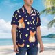 thumbnail image 3 of Balery Corgi Lying With Moons And Stars Camisas hawaianas de manga corta para hombre, camisas playeras de corte holgado, camisas de vacaciones con botones,XX-Large, 3 of 7