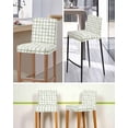 thumbnail image 5 of Sage Green Buffalo Plaid Bar Stool Covers Set of 6, Farmhouse Check Stripes Geometric Stretch Bar Chair Covers with Backs, Removable Pub Counter Height Chair Cover for Kitchen Dining Room Cafe, 5 of 7