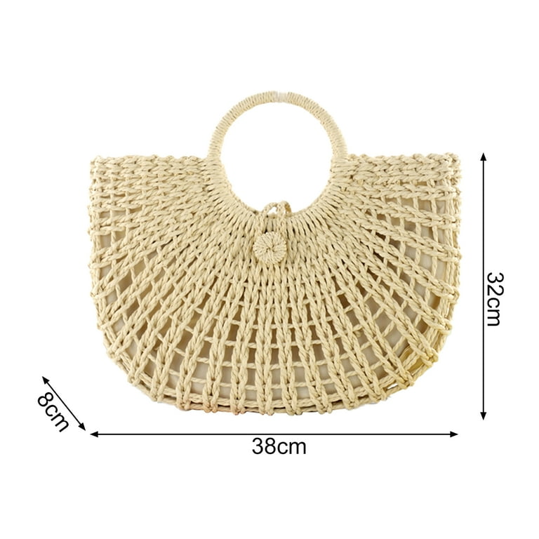 Circle Straw Beach Bags Summer Travel Shoulder Bags