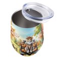 thumbnail image 3 of Hello Fall Autumn Maine Coon Pumpkins Pickup Truck 12oz Stainless Steel Wine Tumbler Insulated Cup with Lid Cat Lover Kitten Owner Gifts - 13011, 3 of 5