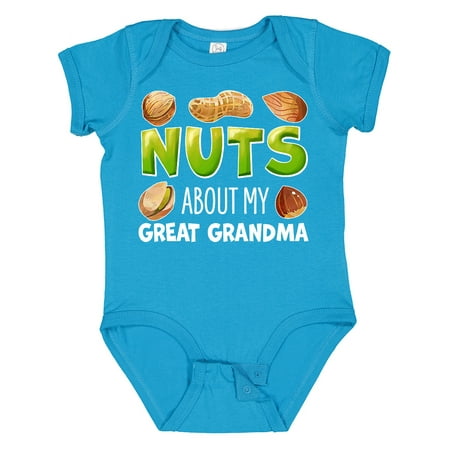 

Inktastic Nuts About My Great Grandma Peanut Almond Pistachio Gift Baby Boy or Baby Girl Bodysuit