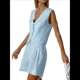 thumbnail image 2 of Conjuntos de Dos Piezas para Mujer, Verano 2025, Traje con Botones, Chaleco, Top, Pantalones Cortos de Cintura Alta, Atuendos Informales de Negocios Azul M, 2 of 8