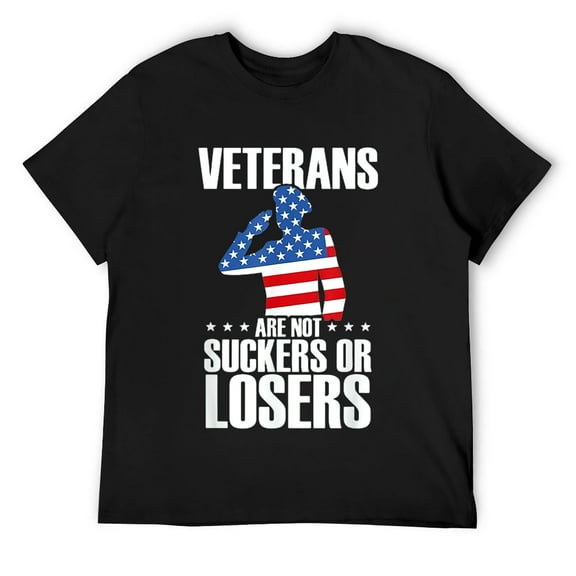 Mens Veterans Are Not Suckers Or Losers T-Shirt Black Small