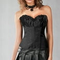 thumbnail image 2 of Women's Gothic Jacquard Corset Bustier Princess Renaissance Corsets 1920s Satin Ruched Elegant Overbust Top, 2 of 4