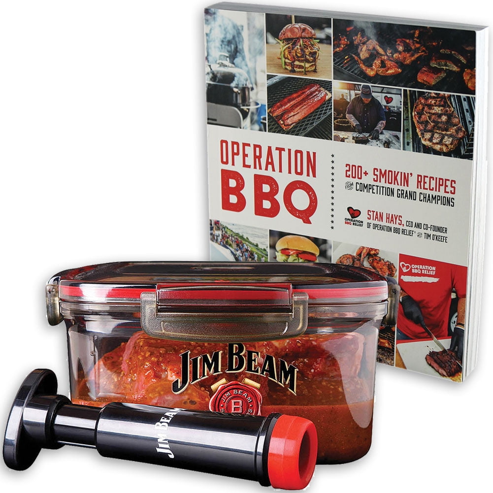 (Set) Operation BBQ Cookbook And Jim Beam Vacuum Seal