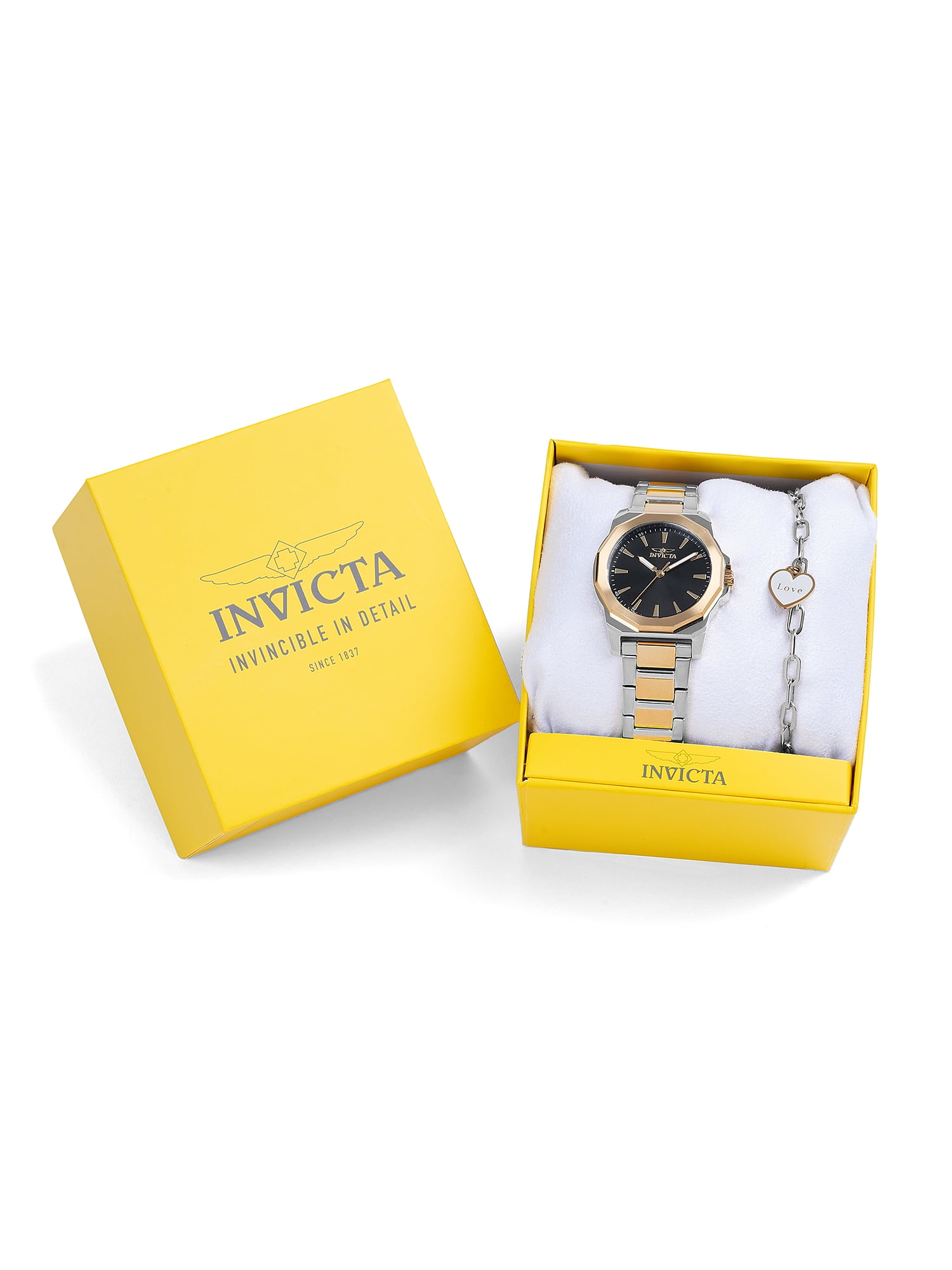 INVICTA Speedway Lady 34mm Stainless Steel Gold + Steel Black dial PC21J Quartz