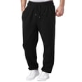thumbnail image 2 of Mens Sweatpants Open Bottom Athletic Baggy Straight Leg Pants Casual Drawstring Waist Fleece Joggers with Pockets, 3XL, 2 of 7