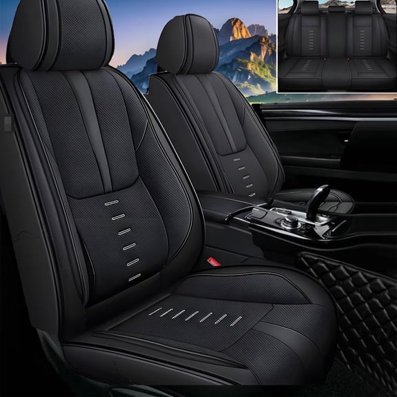 Car Seat Covers for Honda Civic 2020-2025, Stylish Sport Seat Cover, Premium Faux Leather Car Seat Cover. Automobile Seat Covers Sets.(5 Seats/Black)