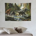 thumbnail image 3 of COMIO  Dinosaur Tapestry Wild Ancient Predator Animal Wall Hanging Tropical Forest with Green Trees and Mountain Wall Tapestries for Bedroom Living Room Dorm Party Wall Decor, 3 of 7