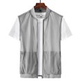 thumbnail image 2 of Men's Summer Casual Tops Lightweight Breathable Mesh Travel Safari Zip Vest, 2 of 8