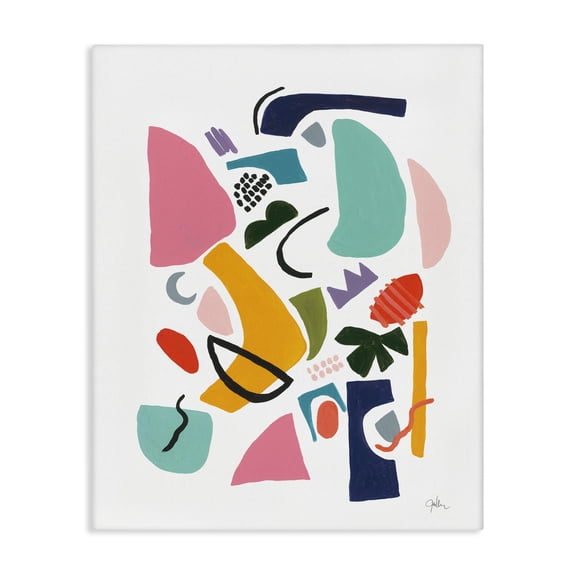 Stupell Industries Contemporary Bold Expressive Shapes Abstract Funky Geometry Canvas Art, 16 x 20, by Jan Weiss