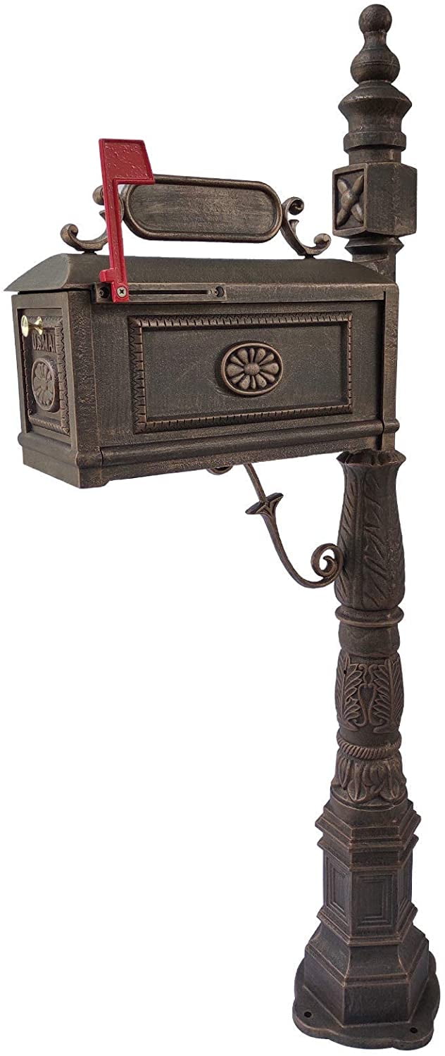 Polar Aurora Barcelona Decorative Post Mailbox Combination Stratford