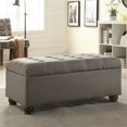thumbnail image 2 of HomePop Banc de Rangement Traditionnel en Tissu Capitonné Grand Format en Gris Texturé, 2 of 13