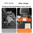 thumbnail image 5 of 3 in 1 Back Seat Organizer, 2026 Upgraded Multifunctional Car Seat Back Storage Box, Car Organizers and Storage Box with 2 Cup Holders, with Tissue Boxs and Hook, Drink Holder for Car (Off White), 5 of 7