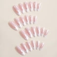 thumbnail image 4 of Uñas postizas MACHAO Uñas de almendra Punta francesa cromo blanco Mediano tono nude, 4 of 5