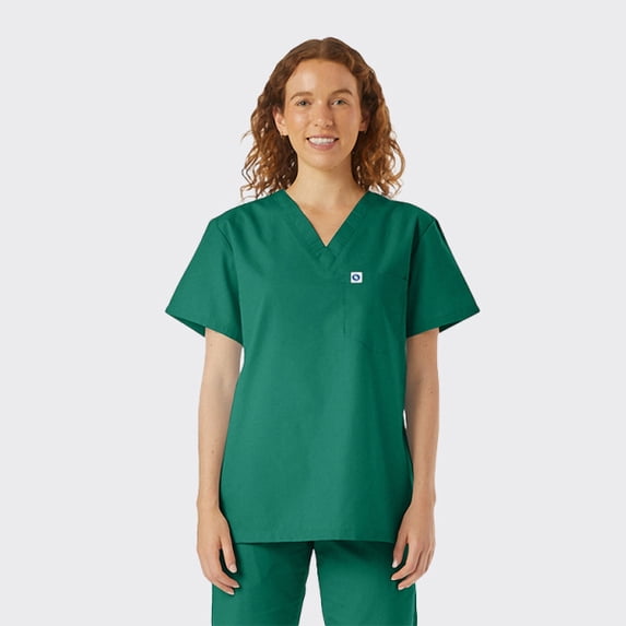 SPECTRUM UNIFORMS Scrubs Top Doctor & Nurse Coat Yoga Unisex V-Neck Ideal for Medical Professionals Hospital and Lab Workwear Hunter Green