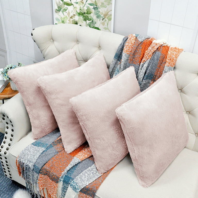 4 Piece Indoor Velour Cushion Set