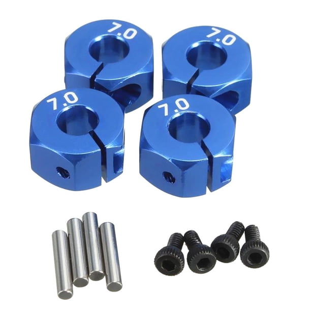 4PCS RC 1:10 Piezas de Automóvil Rueda Bujes Hexagonales Pin de Montaje en Impulsión la adaptaciónción Al Buje HSP de 12 Mm Azul Hugo Cubo de rueda hexagonal de 12 mm