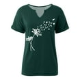 thumbnail image 4 of Women's Vintage Floral T-Shirt Boho Wildflower Graphic Print Short Sleeve Tees Loose Fit Casual V-Neck Tops, 4 of 4