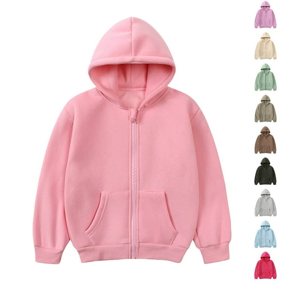 Zwiiyzr Toddler Fleece Lined Hooded Sweatshirts Warm Winter Tops for Baby Boys Girls 1-10Y Black