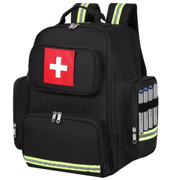 Gatycallaty - Mochila de primeros auxilios médica Emt bolsa de primeros auxilios vacía Ems emergencia, salud en el hogar, senderismo, trauma, viajes, camping, Negro -, Large, Moc