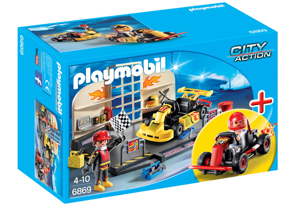 playmobil go kart garage