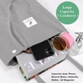 thumbnail image 4 of Corduroy Tote Bag Cute Tote Bags for Women Shoulder Bag with Inner Pocket for Work Beach Travel and Shopping Grocery, Gray, 4 of 5