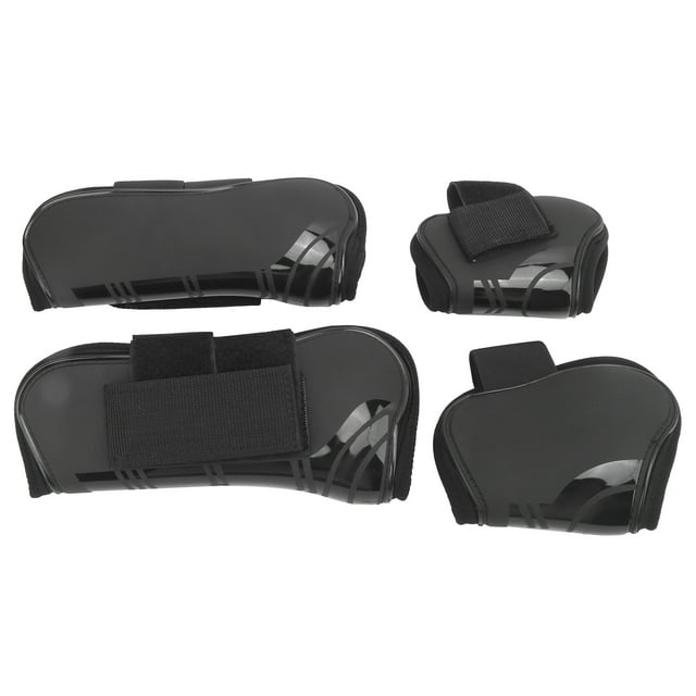 Zyyini Protège-Jambes de Cheval, 4 PCS Bottes de Tendon de Cheval Réglables avant et Arrière Bottes de Jambe de Cheval pour l'Entraînement et le Saut d'Exercice de Cheval, PU Shell Bottes de Tendon de Cheval