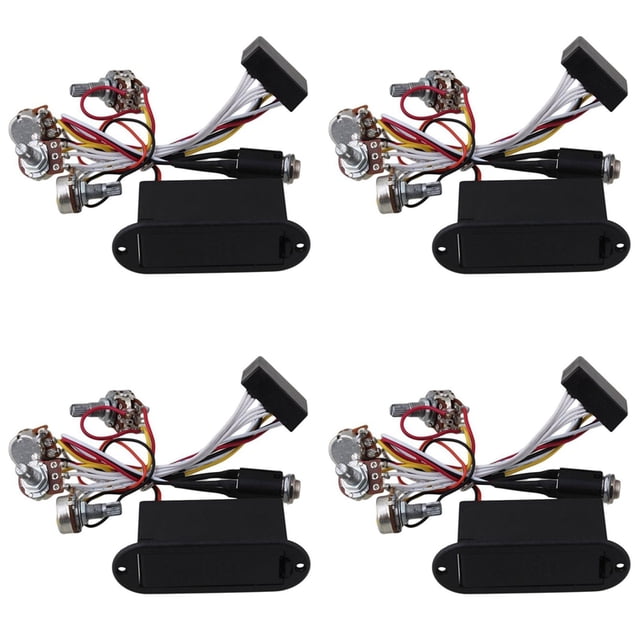 4X 2 Band Active Guitar EQ Equalizer Preamp Circuit Pickup Black