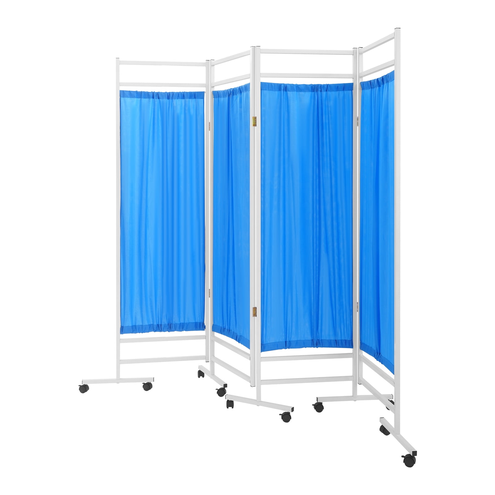 4-Panel Medical Room Divider, Medical Privacy Screen, Portable and Foldable Medical Room Divider Blue