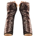 thumbnail image 2 of QATAINLAV Women's Sparkly Sequin Gloves Carnival Party Dance Costume Long Fingerless Glitter Gloves Gold, 2 of 5