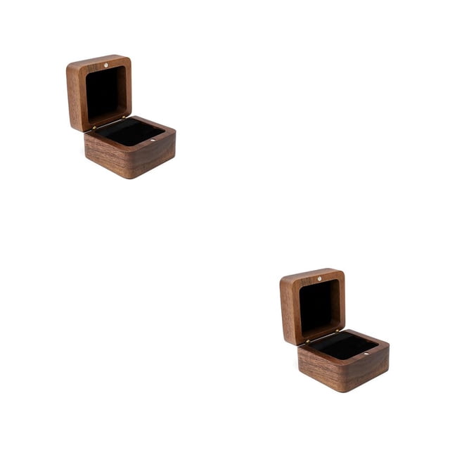 Caja de almacenamiento de joyería Qarigey portátil de madera color Negro