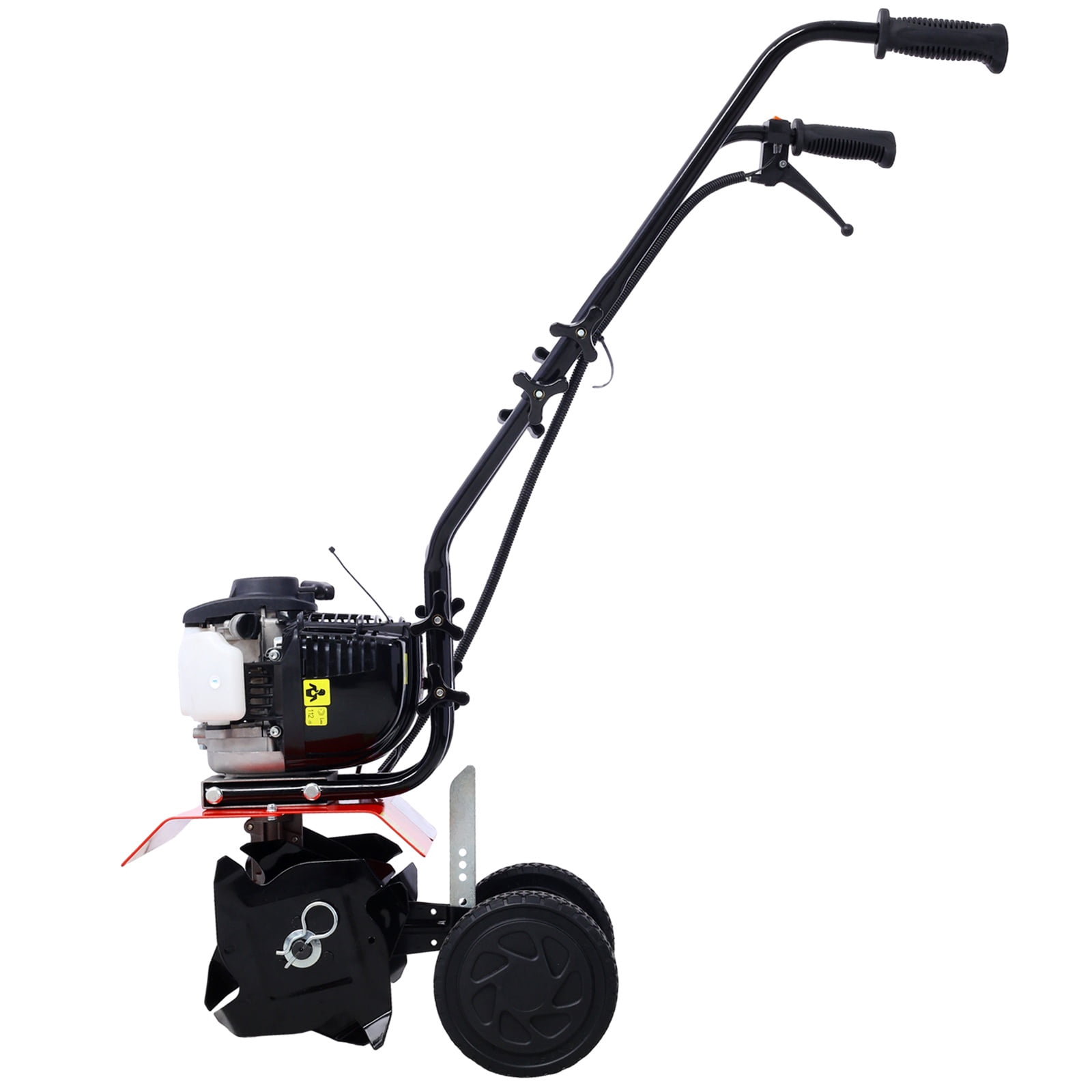 37.7cc 4-Stroke Mini Tiller Cultivator, Viper Engine with Gear Drive Transmission, 240mm Tilling Width, Stand-Up Start for Gardens & Flower Beds