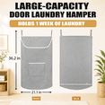 thumbnail image 6 of X-Large Hanging Laundry Hamper Bag, Door Hanging Hamper with Front Pocket Dirty Clothes Hanging Laundry Bag Large Size 35X22 inch Door Laundry Basket (Grey), 6 of 7