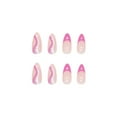 thumbnail image 2 of FCOGIN Medium Almond, 24 Pieces, Pink, Purple, White, Acrylic False Nail, Press on Nail, 2 of 6