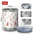 thumbnail image 3 of 12oz Tumblers Red Christmas Tree Pattern Vacuum Insulated Stainless Steel Travel Tumbler Cups Mug with Lid and Straw for Beer,Coffee,Beverages with Cleaning Brush for Cold & Hot Drinks, 3 of 5