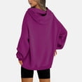 thumbnail image 5 of Olyvenn Womens Oversized Drawstring Hoodie Sweatshirts Fashion Hooded Neck Tops Relaxed Comfy Loose Fit Casual Blouse Lantern Sleeve Long Sleeve Pullover Classic Vintage Solid Tees Hot Pink 4, 5 of 7