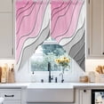 thumbnail image 5 of Swag Curtains Valances for Windows, Pink Gray Beach Coastal Short Kitchen Window Curtains Over Sink, Abstract Geometric Ocean Waves Cafe Curtains Panel Set Of 2,Rod Pocket, 63 Inches Length, 5 of 8