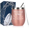 thumbnail image 2 of Good Friends Wine Tumbler for Women-Good Friends Are Like Stars Wine Glasses with Sayings-Funny Friend Gift for Women for Birthday,Christmas-Friendship Metal Glass Gifts for Friends Female, 2 of 6