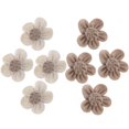 thumbnail image 3 of 4stk. Cabezas De Flores Hechas Flores De Dispersión Flores Artificiales Tela Flores, Manualidades De Bricolaje, Hechas De Arpillera Blanco Gloria Flores de arpillera de bricolaje, 3 of 9