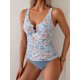 thumbnail image 4 of Traje de baño Tankini Eomenie para mujer, control de barriga, naranja, con estampado floral, 4 of 5