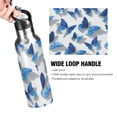 thumbnail image 4 of 1000ML Transparent Sports Water Bottle with Handle & Straw Portable Water Bottle for Outdoor Camping Gym Blue and White Butterfly, 4 of 7
